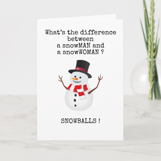 Humorous Christmas Card Snowman Design (Front)