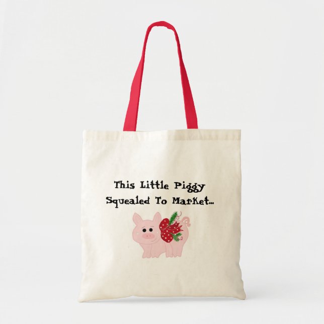Humorous Christmas Pig Tote Bag (Front)