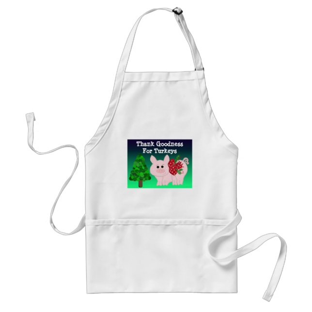 Humorous Christmas Pig with Saying Adult Apron (Front)