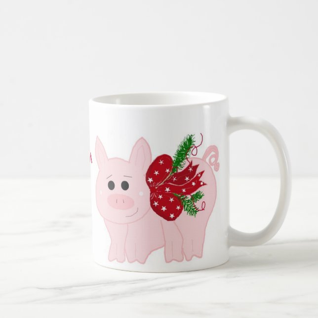 Humorous Christmas Pig with Saying Coffee Mug (Right)
