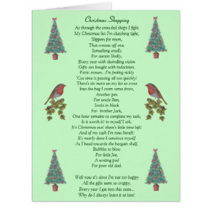humorous christmas poem robin and xmas tree big cards