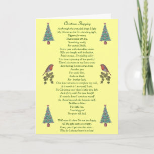 humorous christmas poem robin and xmas tree holiday card