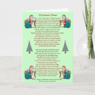humorous christmas poem santa and xmas tree card
