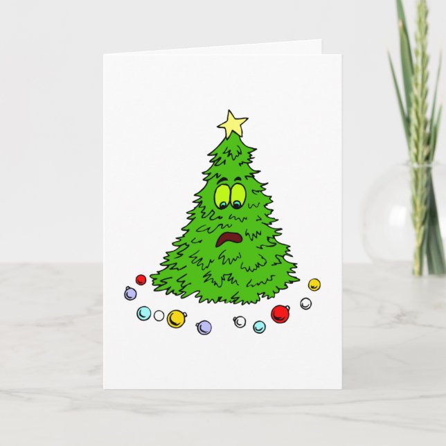 Humorous Christmas Tree Holiday Seasonal Card (Front)