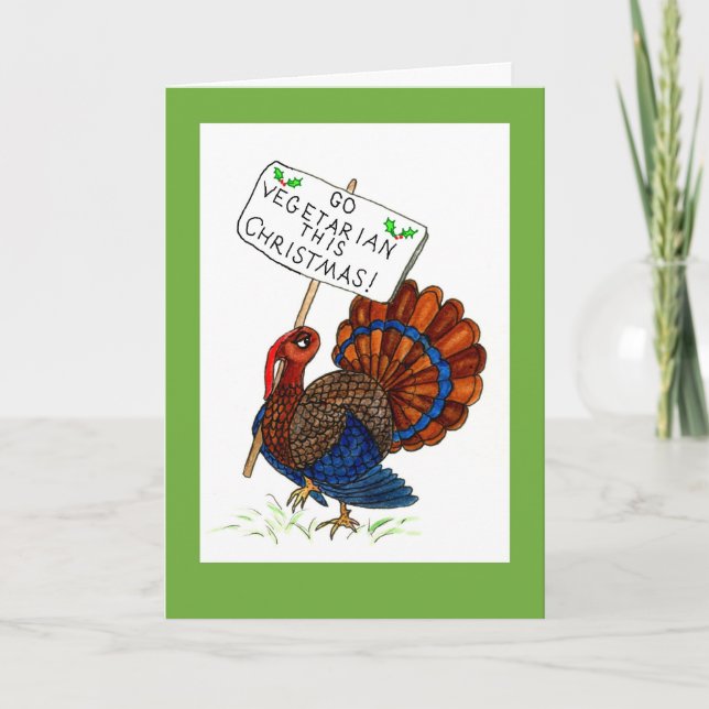 Humorous Christmas Turkey Greeting Card (Front)