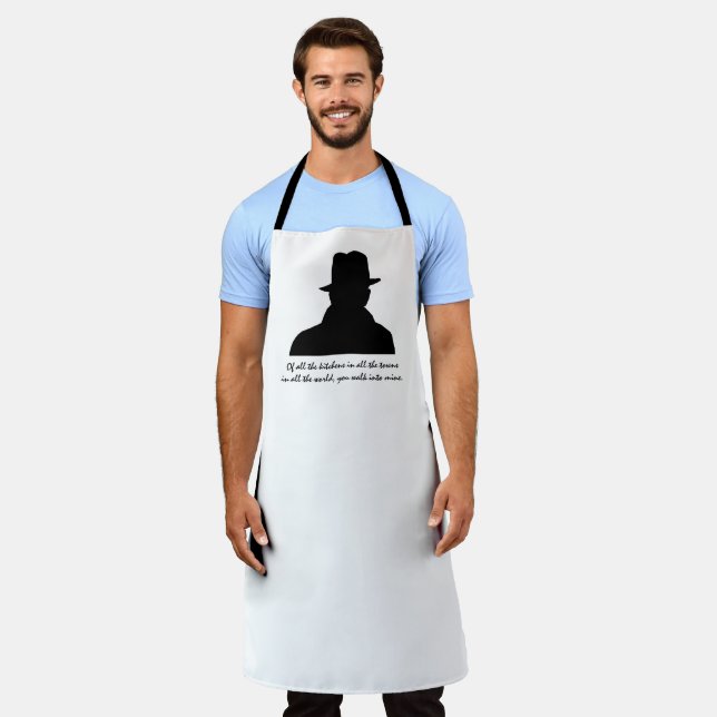 Humorous Classic Movie Lover Kitchen Apron (Worn)