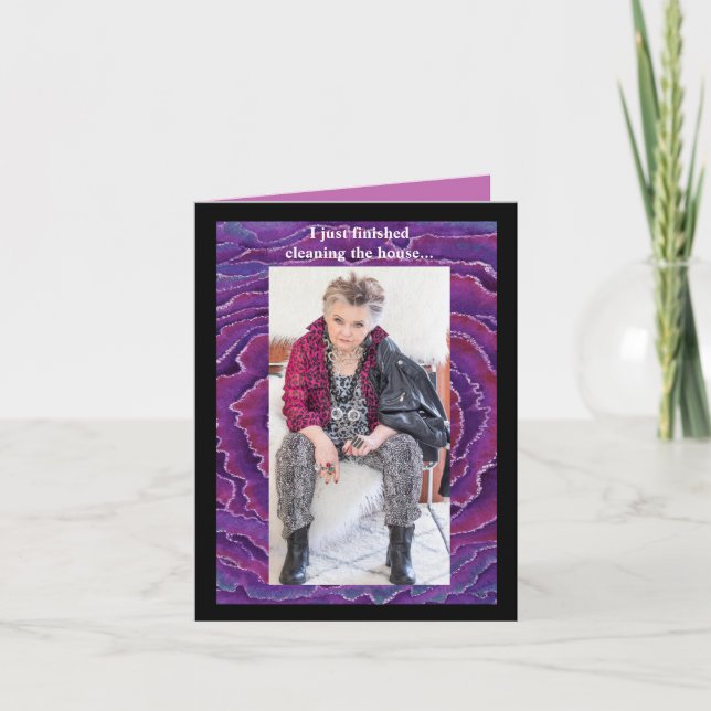 Humorous cleaning the house greeting Card (Front)