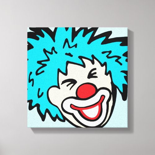 Humorous clown graphic canvas wrap print