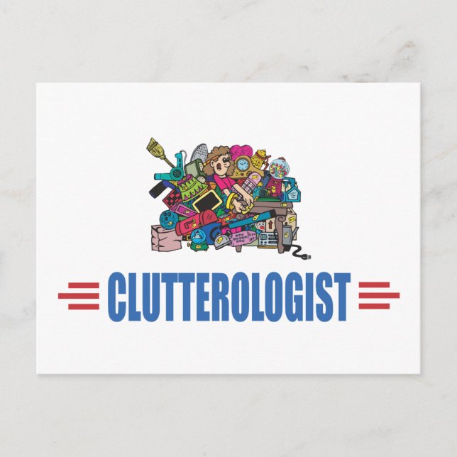 Humorous Clutter Postcard (Front)