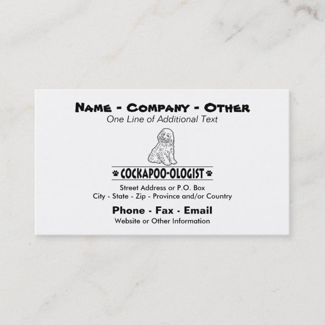Humorous Cockapoo Business Card (Front)