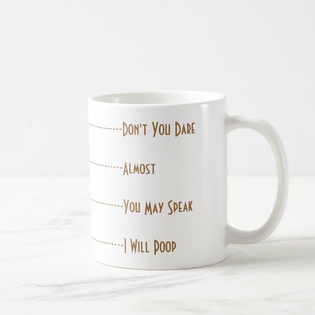 Humorous Coffee Crazy Lover Mug Poop Joke Gift Fun (Right)