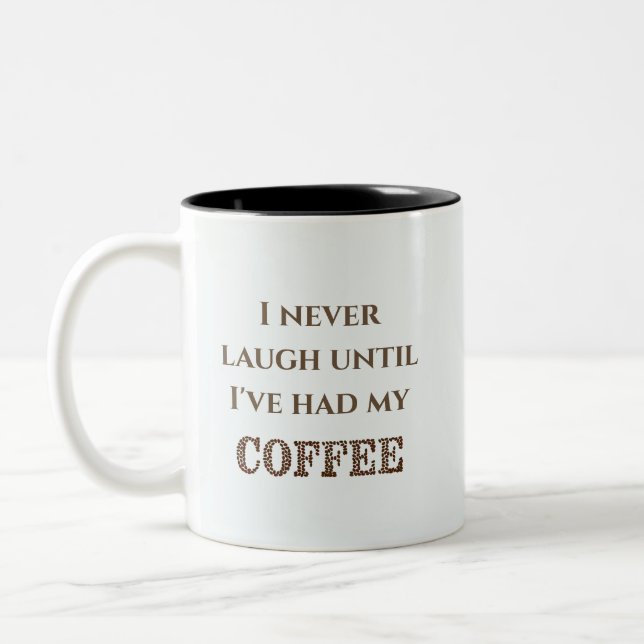 Humorous Coffee Cup Two-Tone Mug, 11 oz (Left)