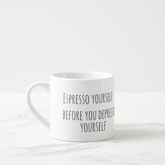 Humorous Coffee Pun Espresso Cup (Left)