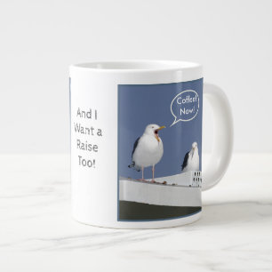 Humorous Coffee-Starved Yelling Seagull Mug Funny