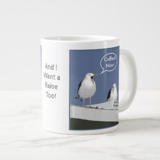 Humorous Coffee-Starved Yelling Seagull Mug Funny