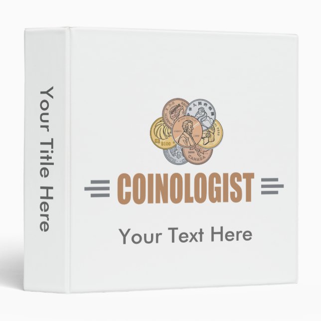 Humorous Coin Collector 3 Ring Binder (Front/Spine)