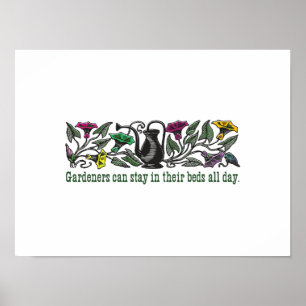 Humorous colorful gardeners poster