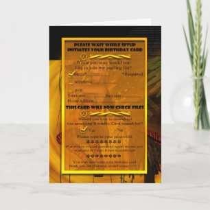 Humorous computer birthday card