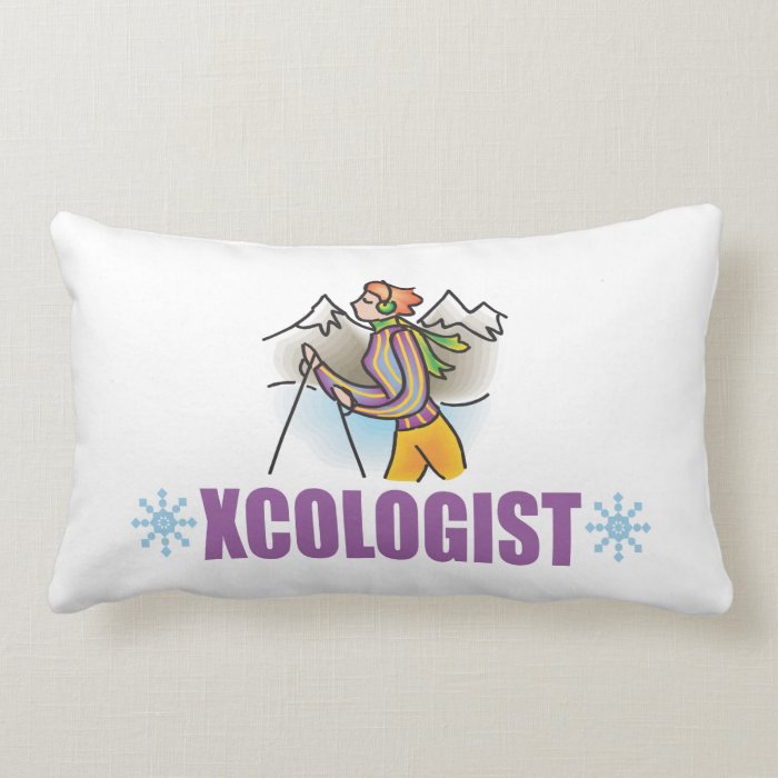 Humorous Cross Country Skiing Throw Pillows