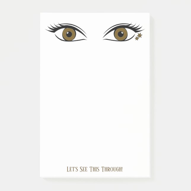 Humorous Custom Spying Brown Eyes Post-it Notes (Front)