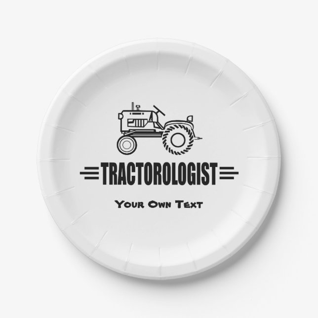 Humorous Customize It Tractor Paper Plates (Front)