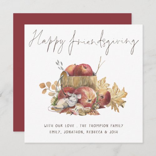 Humorous Cute Mouse Happy Friendsgiving Card