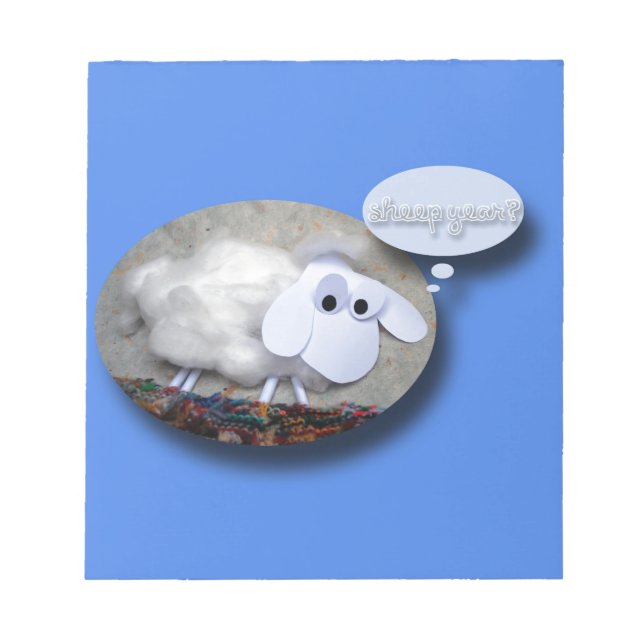 Humorous Cute Sheep Year Chinese Astrology Notepad (Front)