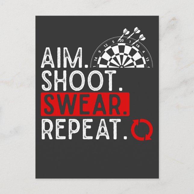 Humorous Darts Problems Dartboard Fun Hobby Dart P Postcard (Front)