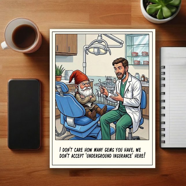 Humorous Dentist Office Cartoon Postcard (Creator Uploaded)