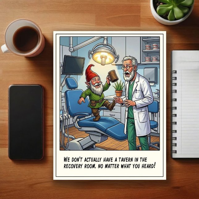 Humorous Dentist Office Cartoon Postcard (Creator Uploaded)