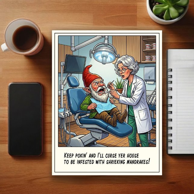Humorous Dentist Office Cartoon Postcard (Creator Uploaded)