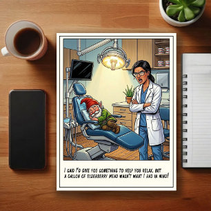 Humorous Dentist Office Cartoon Postcard