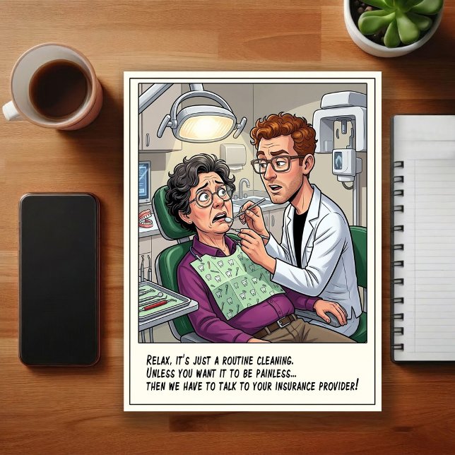 Humorous Dentist Office Cartoon Postcard (Creator Uploaded)