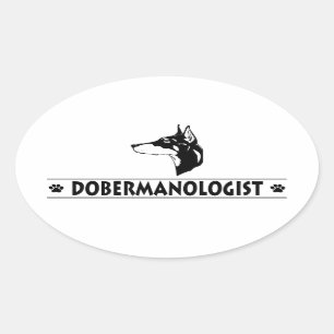 Humorous Doberman Pinscher Oval Sticker