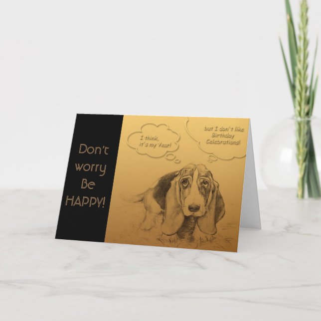 Humorous Dog Chinese Zodiac Birthday Greeting C Card (Front)