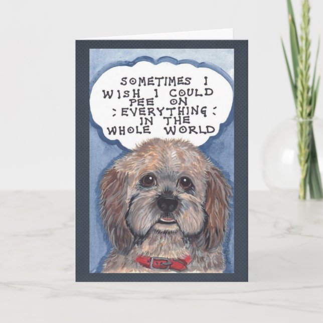 Humorous Dog Get Well Card Designer Art (Front)
