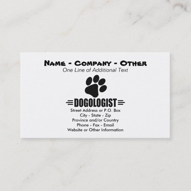 Humorous Dog Lover Business Card (Front)