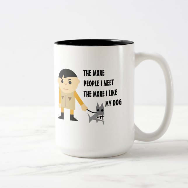 Humorous Dog Lovers Two-Tone Coffee Mug (Right)