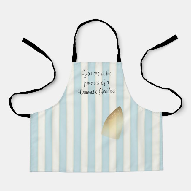 Humorous Domestic Goddess Iron Burn Mark Girly Apron (Front)