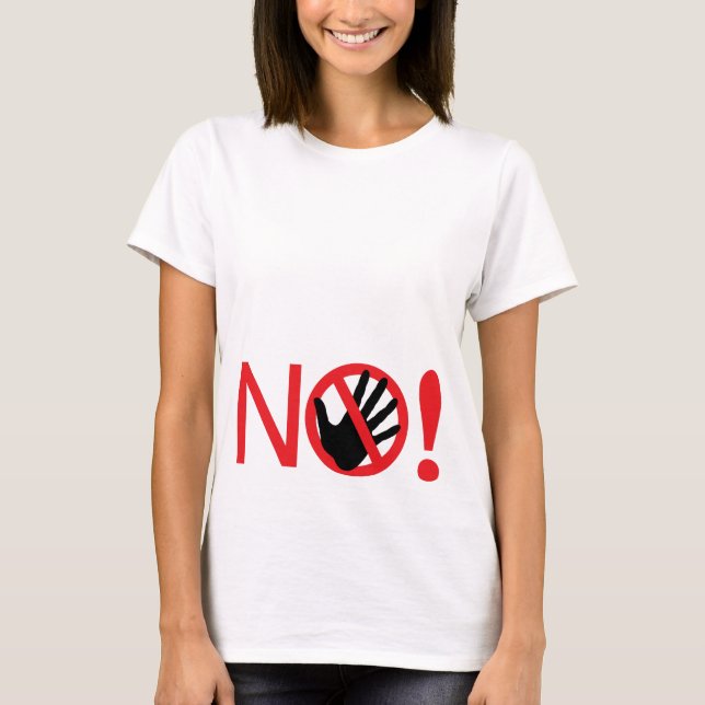 Humorous "Don’t Touch Me" Maternity Shirt (Front)