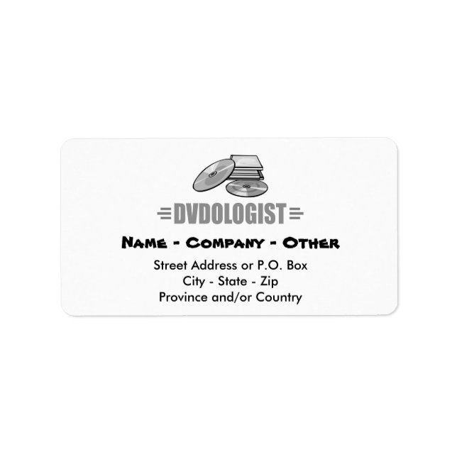 Humorous DVD Lover Label (Front)