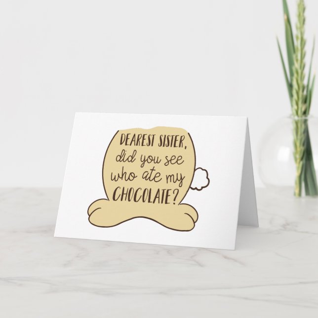 Humorous Easter Funny Bunny Quote Sister Holiday Card (Front)