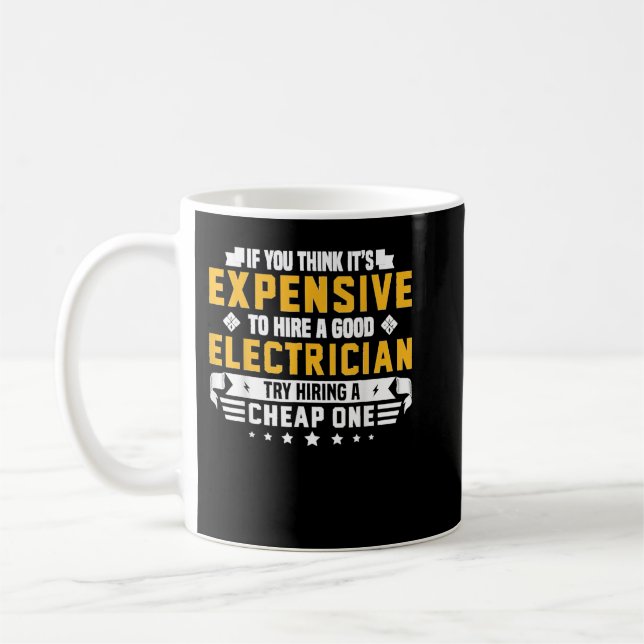 Humorous Electrician Pun Funny Electrician Technic Coffee Mug (Left)