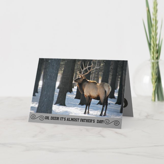 Humorous Elk Photo Father's Day Card (Front)