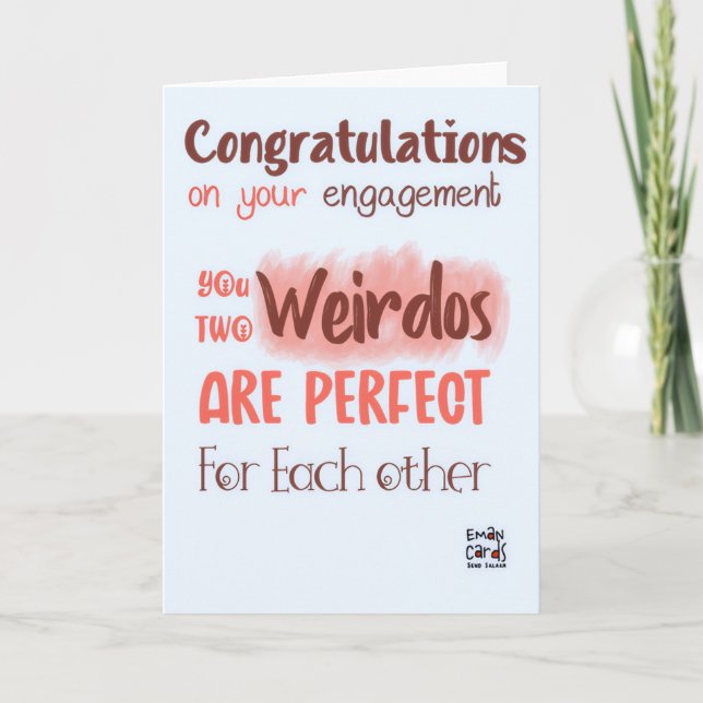 Humorous Engagement Card for the Couple (Front)
