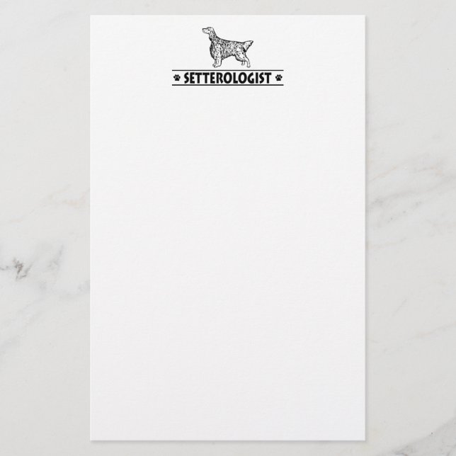 Humorous English Setter Stationery (Front)