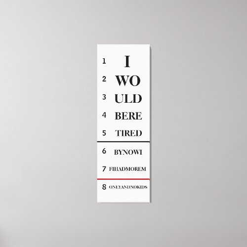 Humorous Eye Chart Canvas