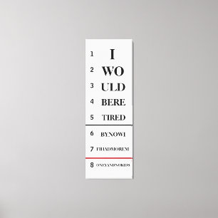 Humorous Eye Chart Canvas Print
