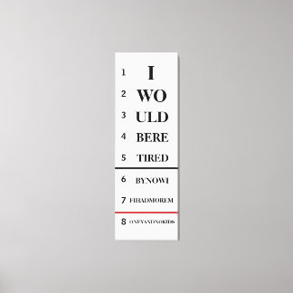 Humorous Eye Chart Canvas Print