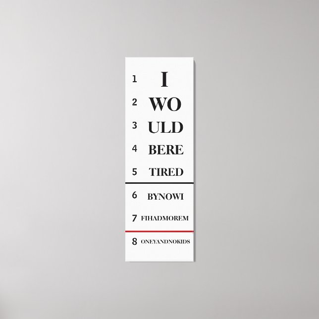 Humorous Eye Chart Canvas Print (Front)
